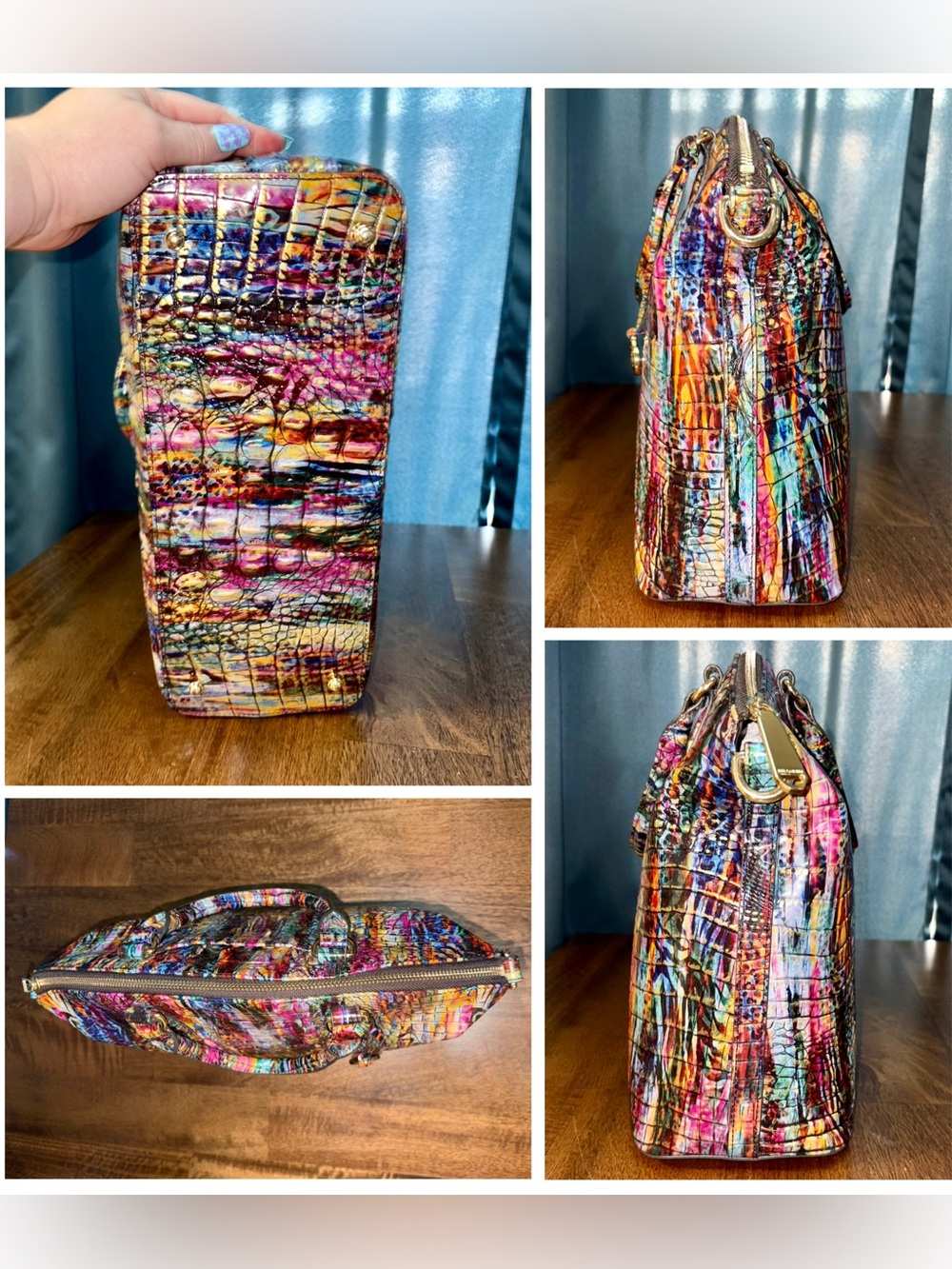 Brahmin EUC Lrg Dux - Virtuous - EXCLUSIVE - Exotic - Metallic - VERY RARE - Picture 6 of 16